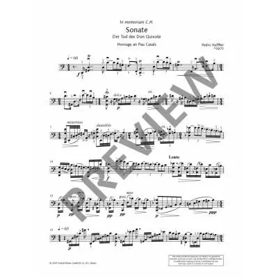 Sonata: the Death of Don Quixote - Halffter - Cello - Sheet