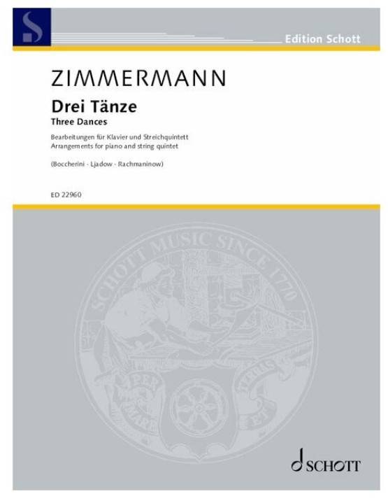 Three Dances - Zimmermann - String Quintet/Piano