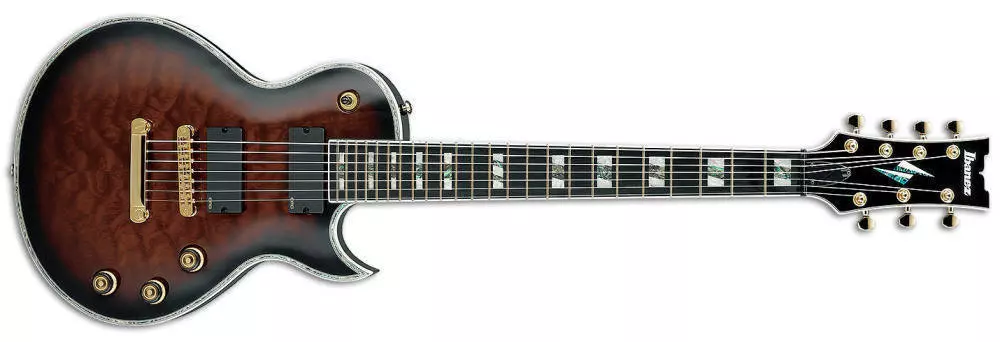 Iron Label 7-String Electric Guitar - Dark Brown Sunburst