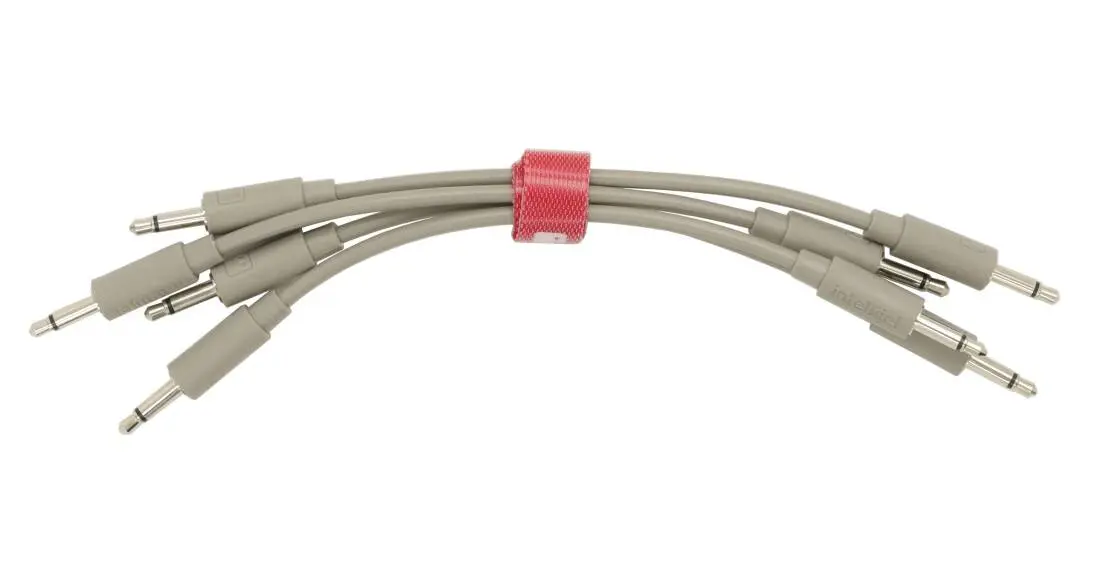 Patch Cables 3.5mm TS to same - 10cm - Grey (4 Pack)