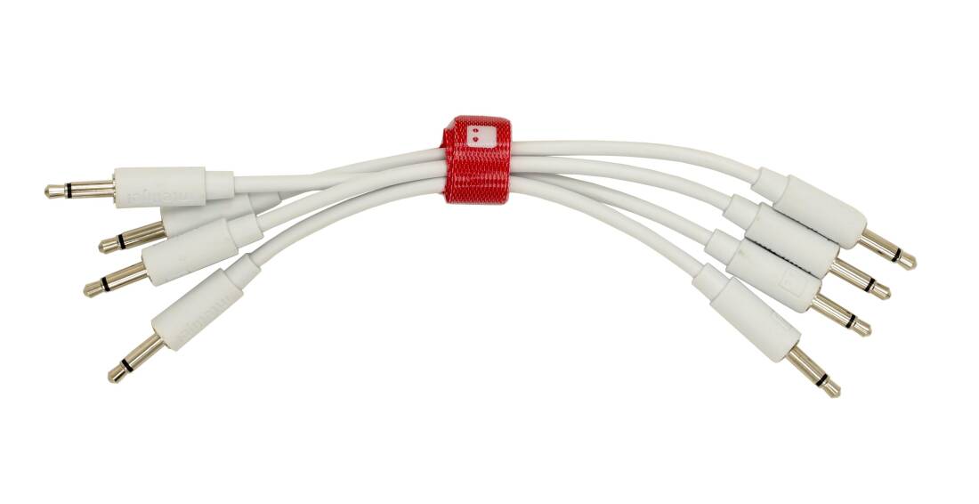 Patch Cables 3.5mm TS to same - 10cm - White (4 Pack)