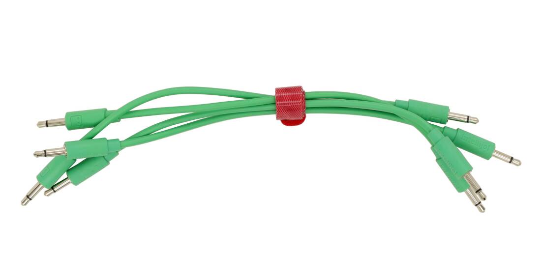 Patch Cables 3.5mm TS to same - 15cm - Green (4 Pack)