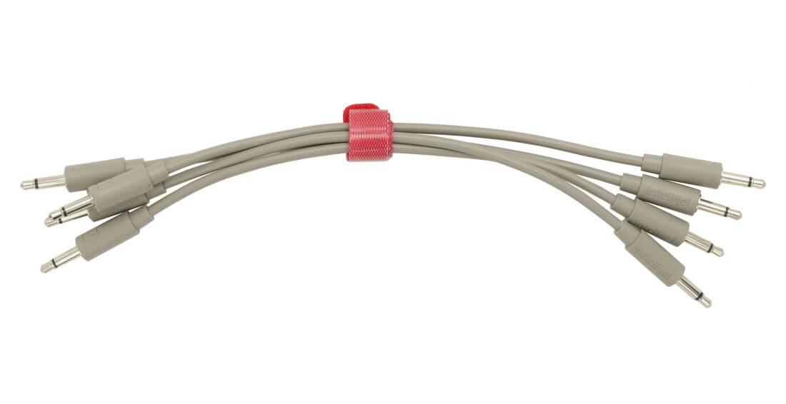 Patch Cables 3.5mm TS to same - 15cm - Grey (4 Pack)