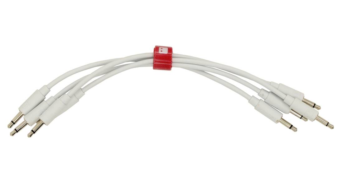 Patch Cables 3.5mm TS to same - 15cm - White (4 Pack)