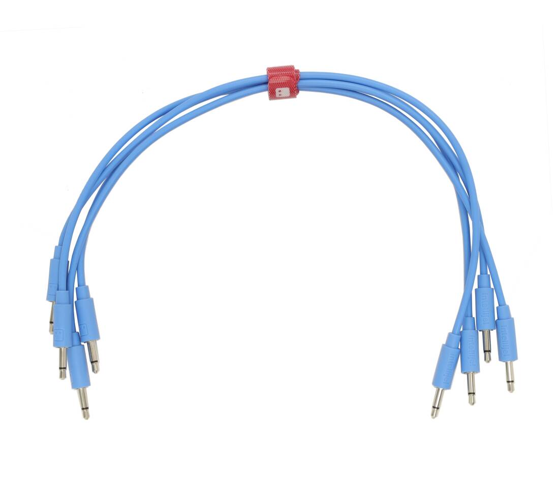 Patch Cables 3.5mm TS to same - 30cm - Blue (4 Pack)