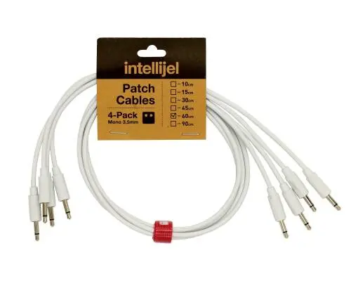 Intellijel - Patch Cables 3.5mm TS to same - 60cm - White (4 Pack)