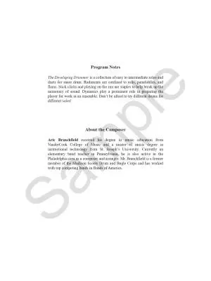 The Developing Drummer - Branchfield - Snare Drum - Book