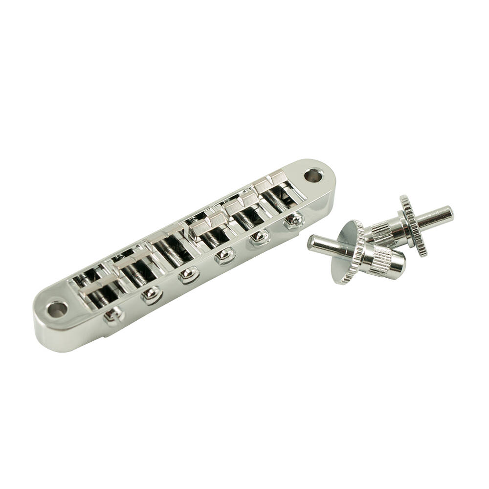 Replacement Nashville Style Tune-O-Matic Bridge With Inserts - Chrome