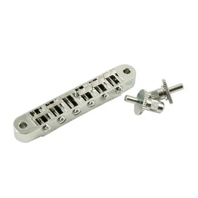 WD Music - Replacement Nashville Style Tune-O-Matic Bridge With Inserts - Chrome
