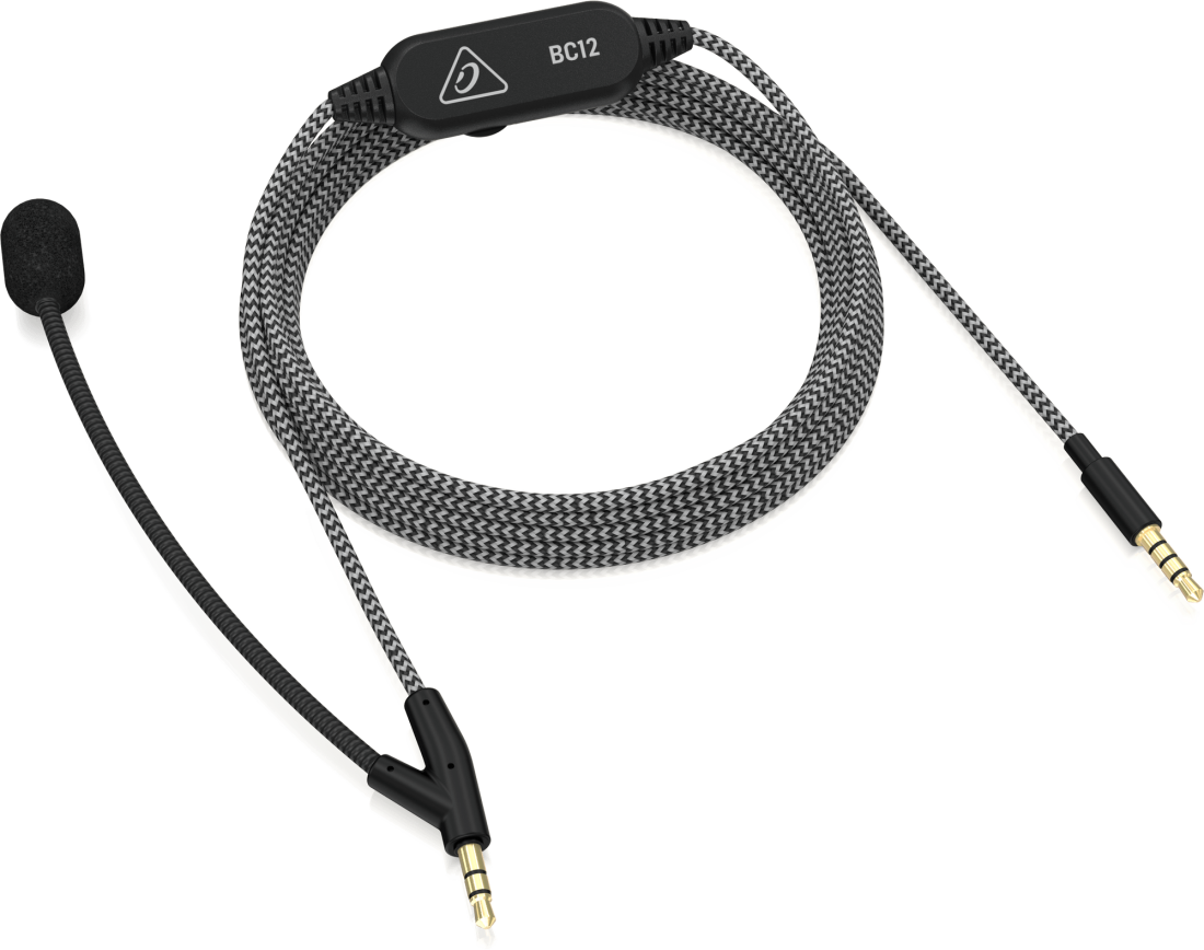 BC12 Premium Headphone Cable with Boom Microphone and In-Line Control