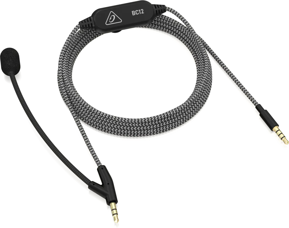 BC12 Premium Headphone Cable with Boom Microphone and In-Line Control