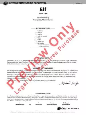 Elf (Main Title) - Debney/Kamuf - String Orchestra - Gr. 2.5