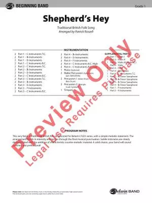 Shepherd\'s Hey - Roszell - Concert Band/String Orchestra (Flex-Band) - Gr. 1