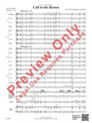 Call to the Heroes - Bernotas - Concert Band/String Ensemble(Flex-Band) - Gr. 1.5