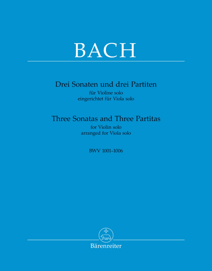 Three Sonatas and Three Partitas - Bach - Viola - Book
