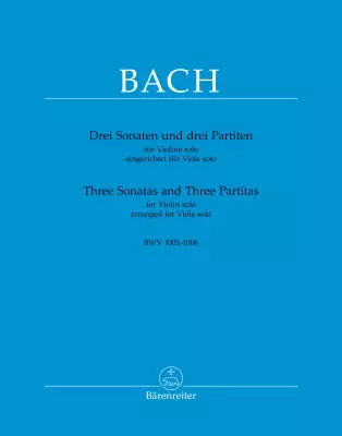 Baerenreiter Verlag - Three Sonatas and Three Partitas - Bach - Viola - Book