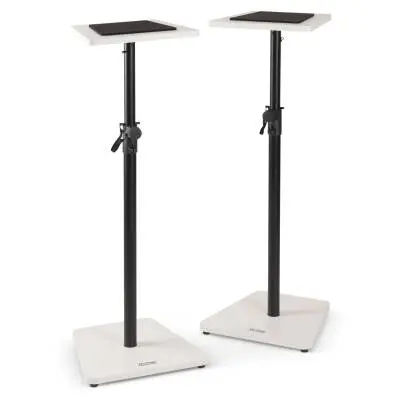 On-Stage Stands - Wood Studio Monitor Stands - White (Pair)