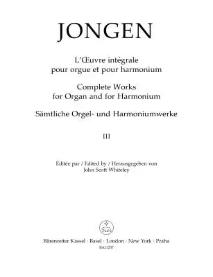 Complete Works for Organ and for Harmonium, Volume 3 - Jongen/Whiteley - Organ - Book