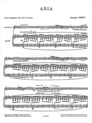 Aria - Ibert - Alto Saxophone/Piano - Sheet