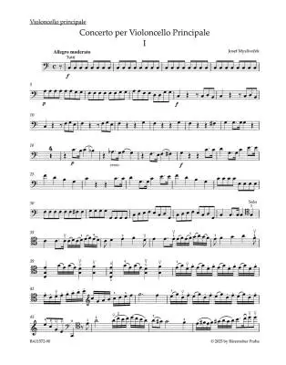 Concerto in C Major - Myslivecek - Cello/Piano - Book