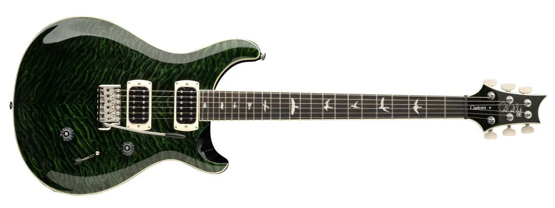 SE Custom 24 Quilt Electric Guitar with Gig Bag - Teal Black