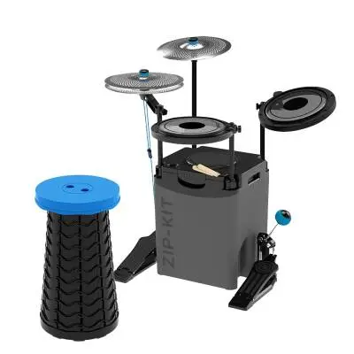 Nuvo - Zip-Kit Plus - Essential Drum Kit Bundled with Add-on Tom and Crash Cymbal