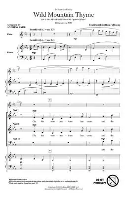 Wild Mountain Thyme - Parr - Choral Octavo - 3-Pt Mixed Accompanied