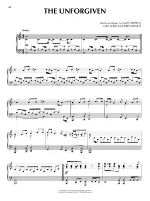 Metallica For Piano Solo - Book