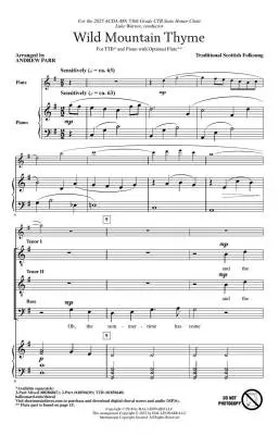 Wild Mountain Thyme - Parr - Choral Octavo - TTB Accompanied