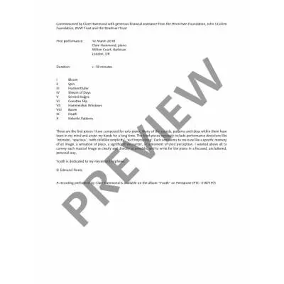 Youth: Ten Pieces - Finnis - Piano - Book