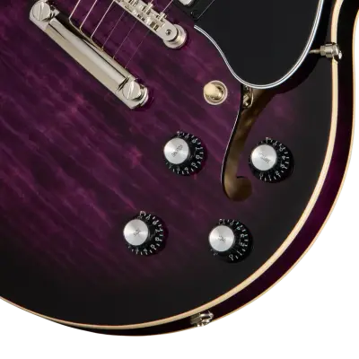 ES-339 Figured Electric Guitar with Hardshell Case - Dark Purple Burst