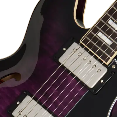 ES-339 Figured Electric Guitar with Hardshell Case - Dark Purple Burst