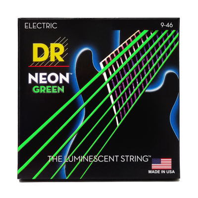 DR Strings - Neon Green Electric Guitar Strings 9-46