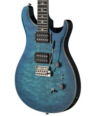 SE Custom 24-08 Quilt Electric Guitar with Gig Bag - Lake Blue