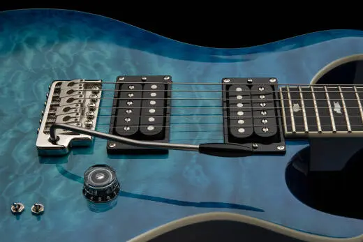 SE Custom 24-08 Quilt Electric Guitar with Gig Bag - Lake Blue