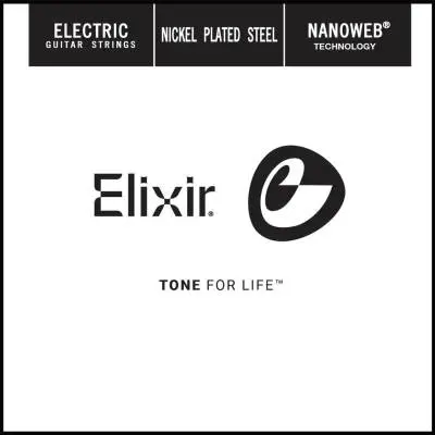 Elixir Strings - Single Nickel-Plated Steel Electric Guitar String with NANOWEB Technology (.059)
