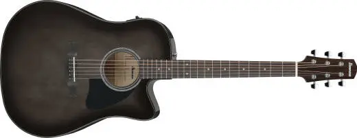 Ibanez - AAD77CE Grand Dreadnought Acoustic/Electric Guitar - Transparent Black Sunburst High Gloss