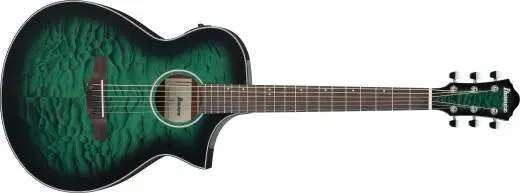 Ibanez - AEWC16QA Acoustic/Electric Guitar - Transparent Emerald Burst