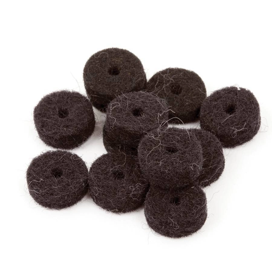 Black Strap Button Felt Washers (12)