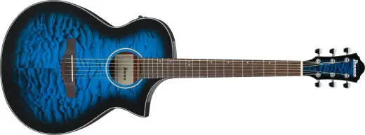Ibanez - AEWC16QA Acoustic/Electric Guitar - Transparent Blue Sunburst