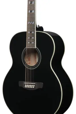 AJ7012M1E 12-String Acoustic/Electric Guitar - Black High Gloss