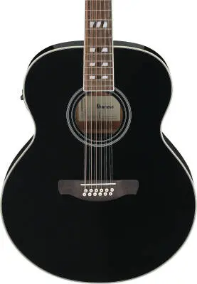 AJ7012M1E 12-String Acoustic/Electric Guitar - Black High Gloss