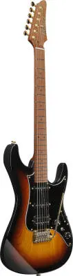 AZ Prestige 6-String Electric Guitar with Hardshell Case - Tri Fade Burst Flat