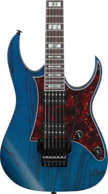 RG Prestige 6-String Electric Guitar with Hardshell Case - Transparent Deep Blue Flat