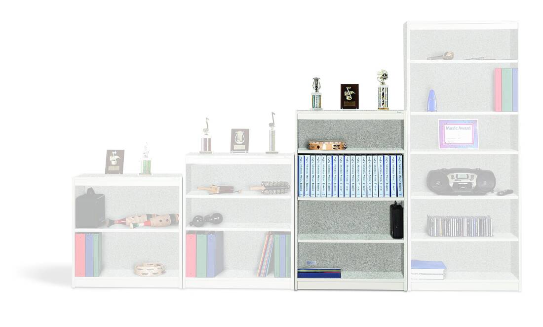 48\'\' Music Storage Bookcase - Pebble