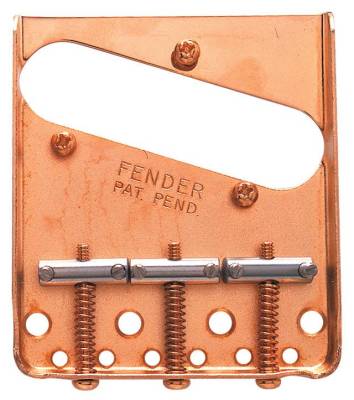 Fender - 3-Saddle American Vintage Telecaster Bridge Assembly with Chromed-Brass Saddles - Gold