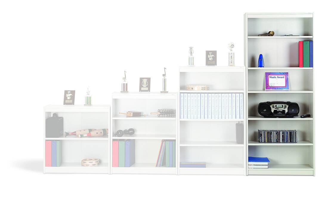 72\'\' Music Storage Bookcase - Oyster