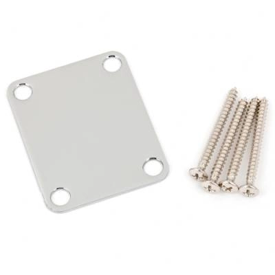 Fender - 4-Bolt Vintage-Style Neck Plate Plain (No Serial Number or Logo) - Chrome