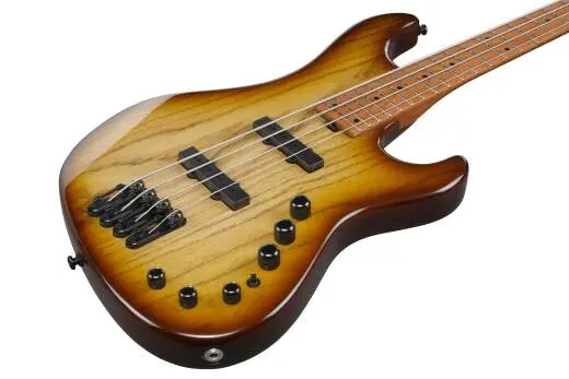 MDM 4-String Electric Bass with Bag - Natural Stained Amber Burst