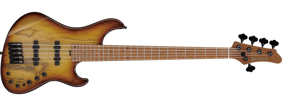 MDM 5-String Electric Bass with Bag - Natural Stained Amber Burst